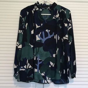 Ann Taylor Ruffled Collar Blouse